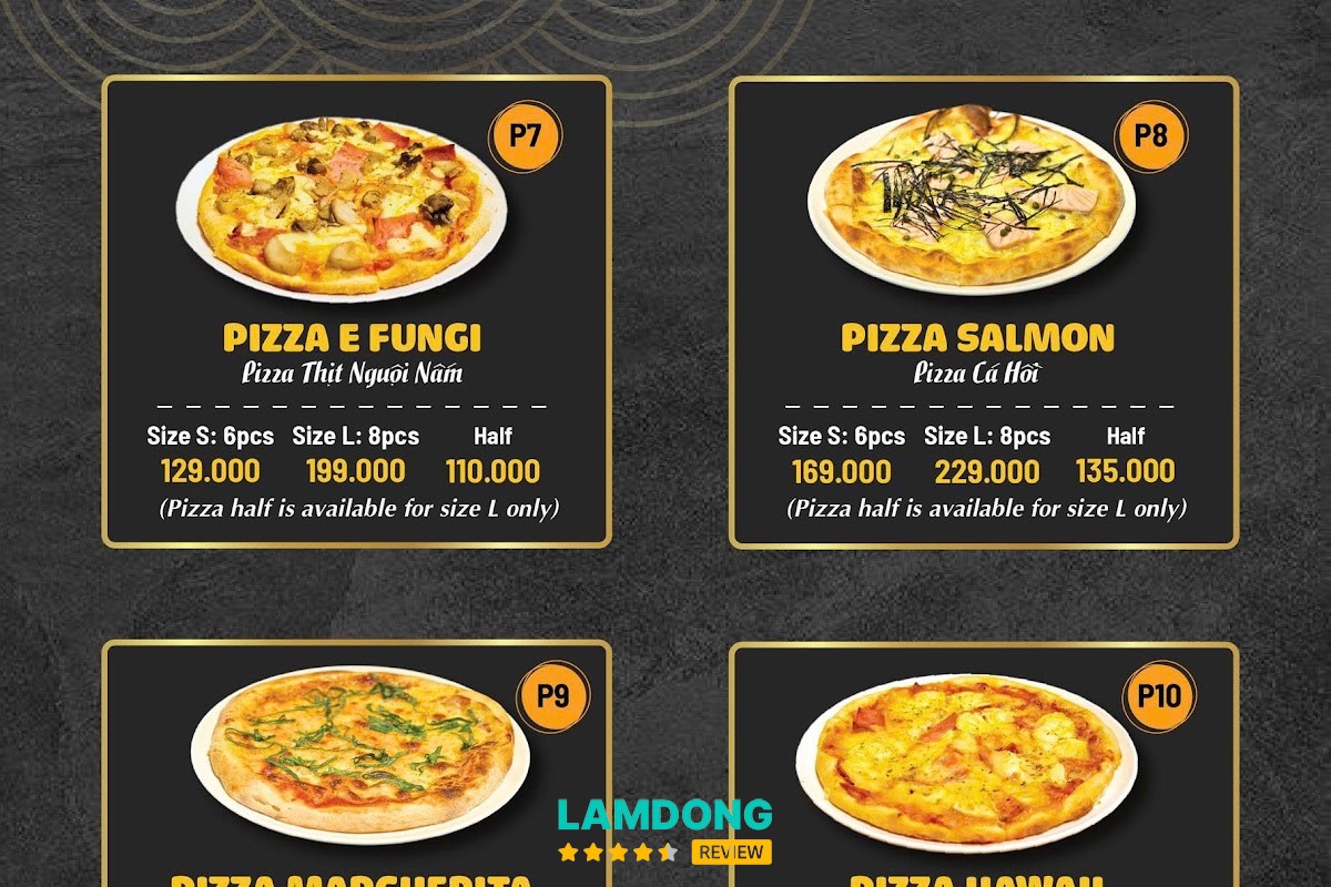 Bảng món MiMi Sushi Đà Lạt