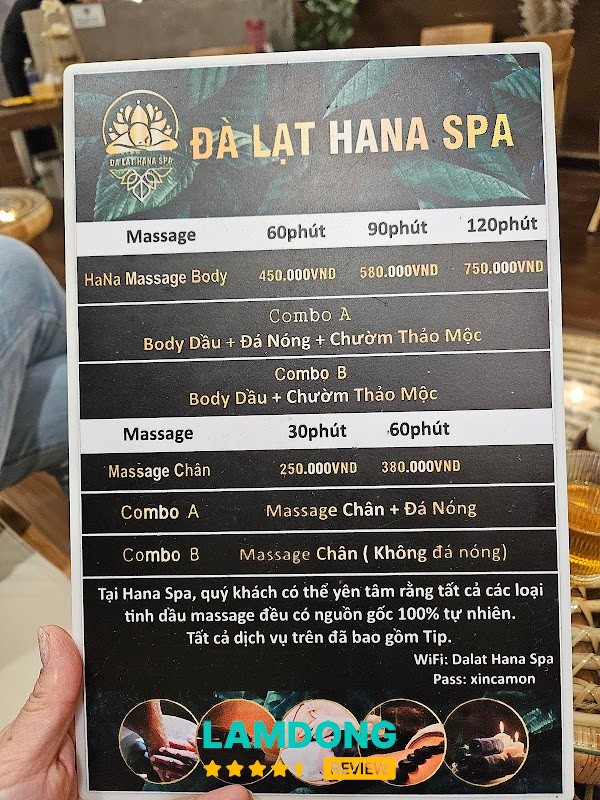 Dalat hana spa – không gian sạch sẽ
