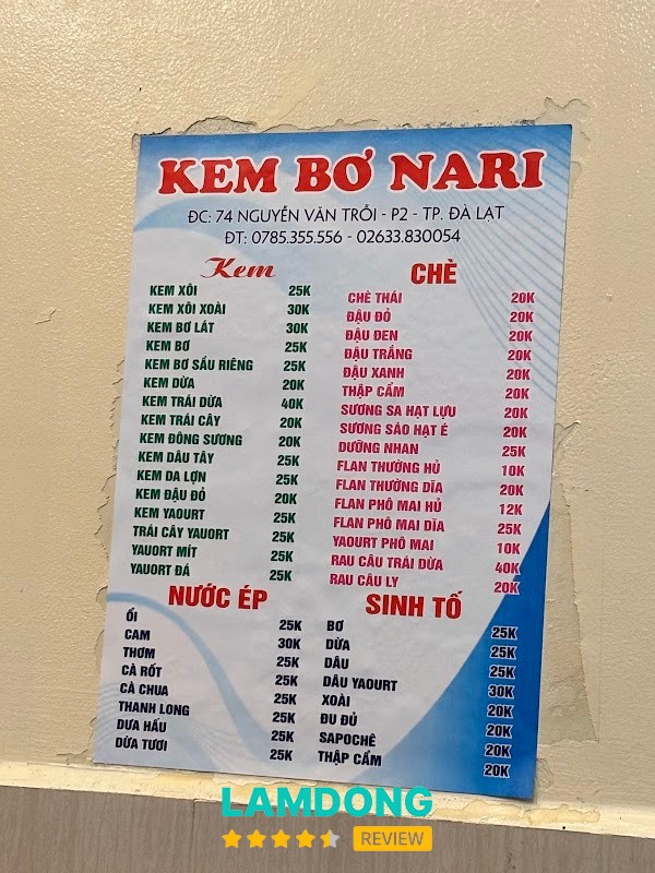 Kem bơ nari – không gian quán