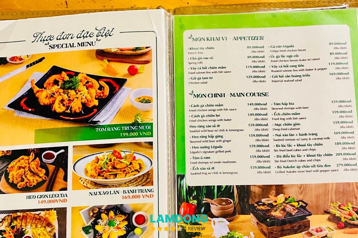 Menu Léguda Buffet Rau Đà Lạt tại Đà Lạt