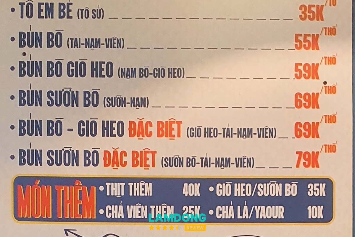 Bún bò thố đá Nhà Chung Đà Lạt