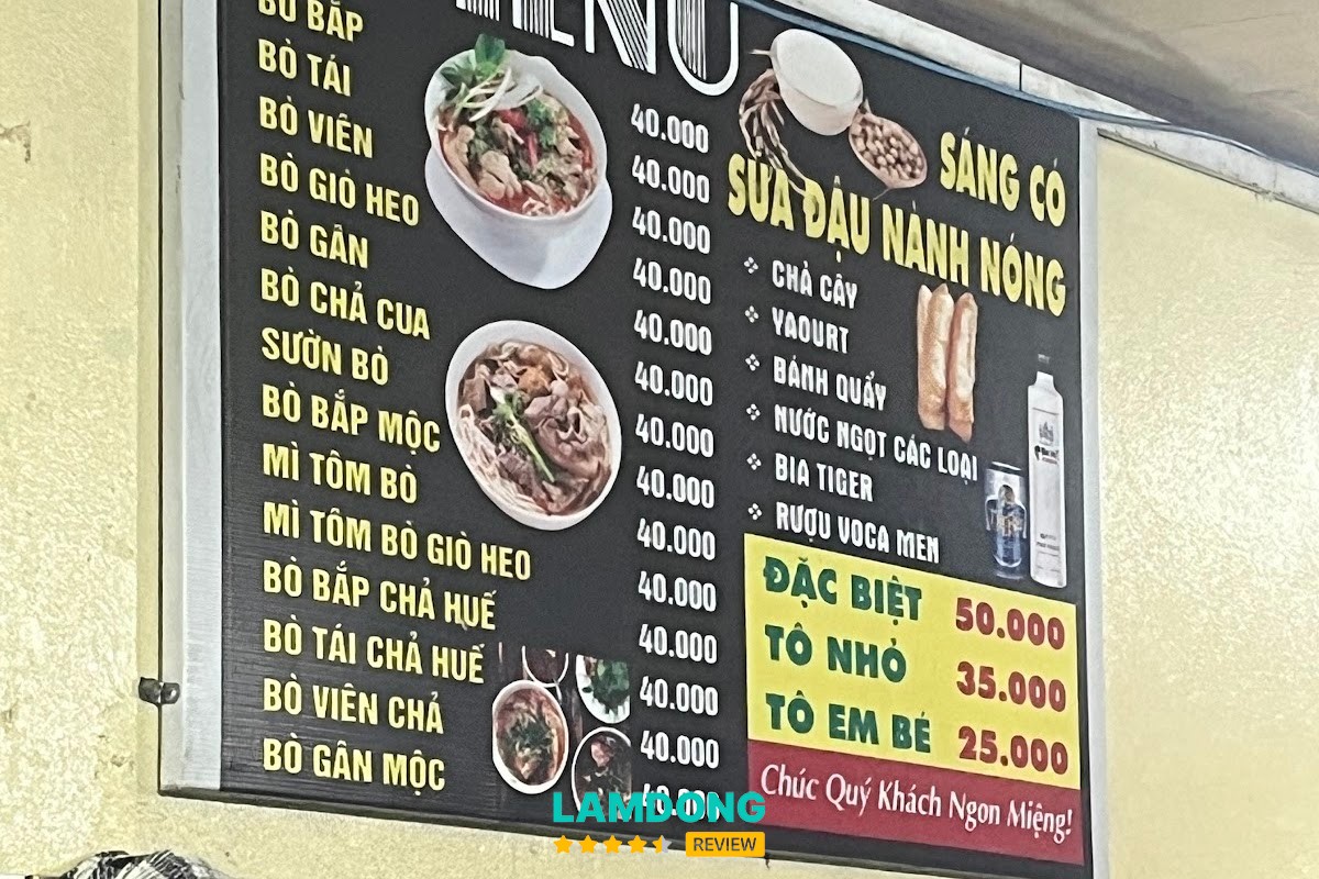 Hình ảnh menu Bún Bò Huế Hương