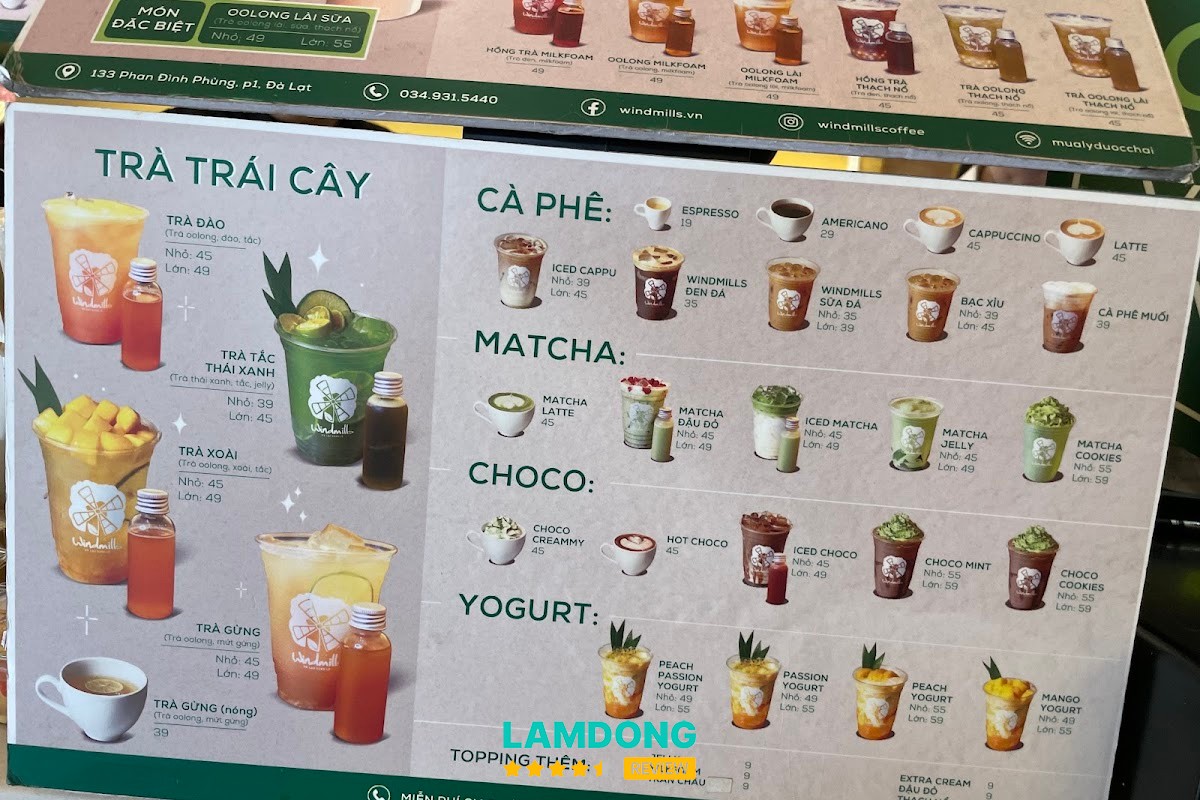 Menu Windmills Đà Lạt