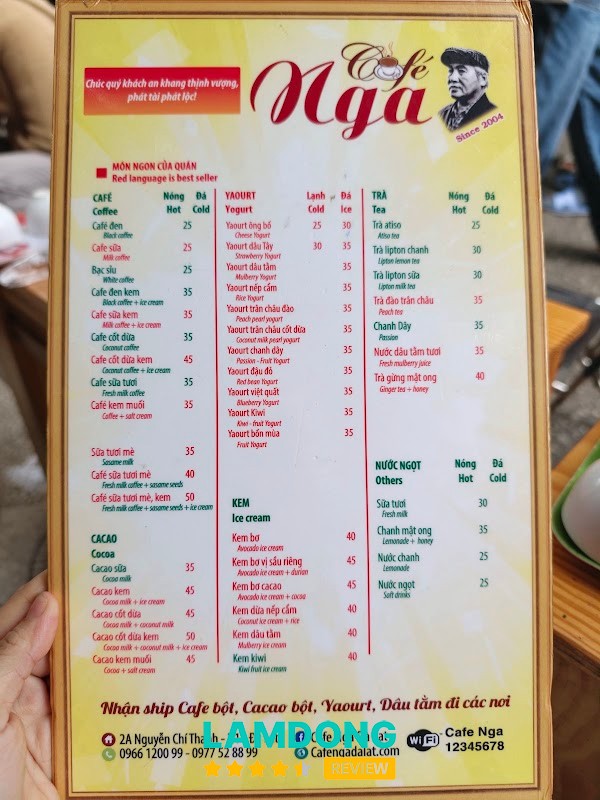 Cafe Nga tại Đà Lạt