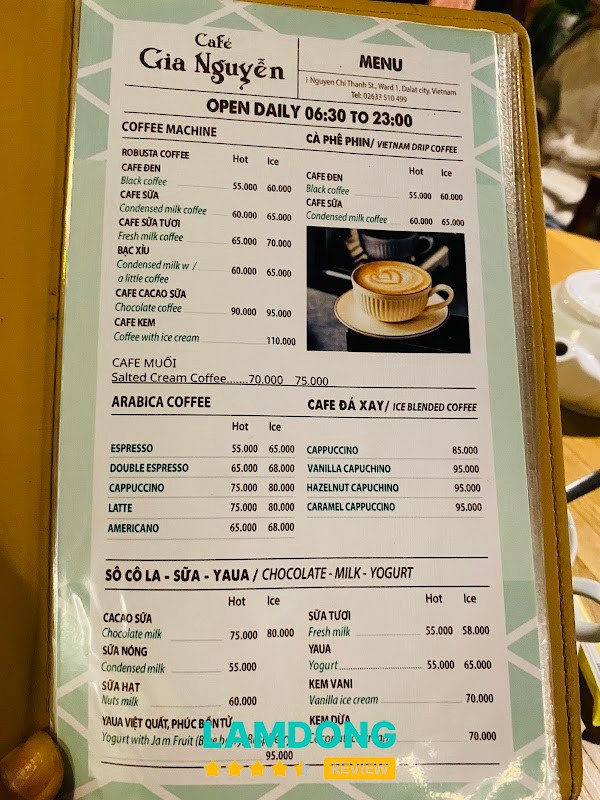 Cafe Gia Nguyễn tại Đà Lạt