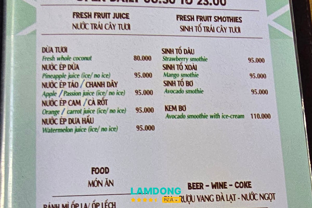 Đồ uống tại Cafe Gia Nguyễn
