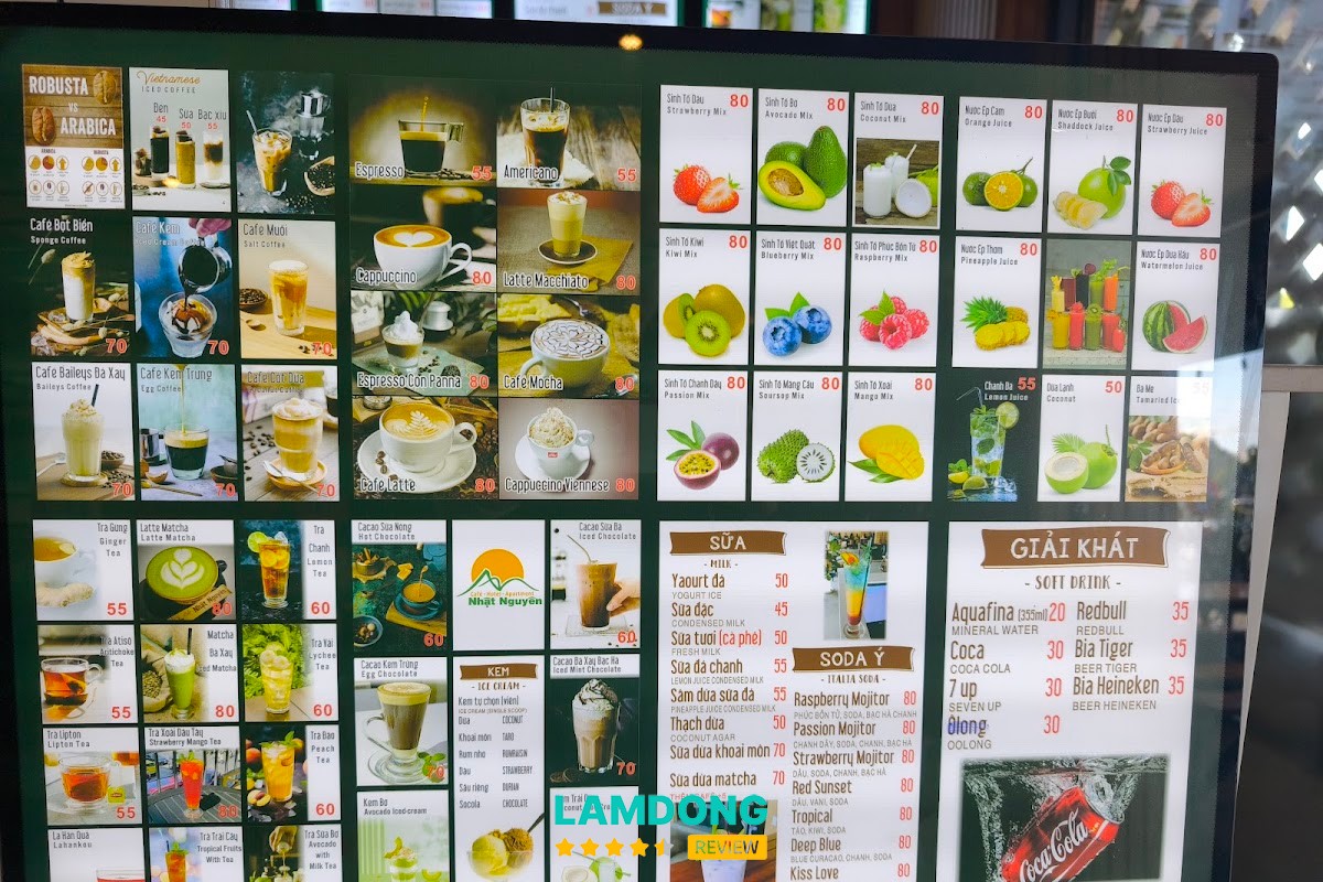 Menu Cà phê Nhật Nguyên