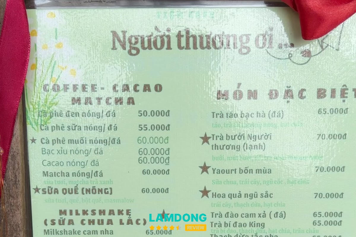 Không gian Tiệm cà phê Người Thương Ơi