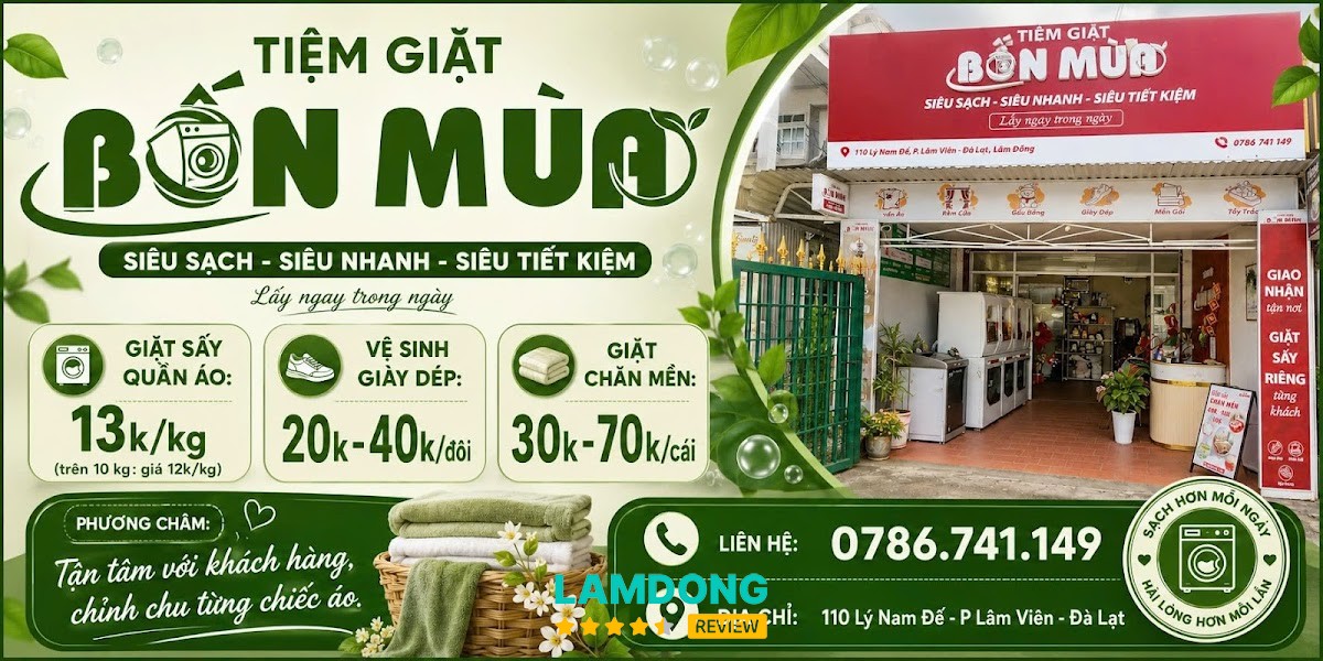 Tiệm Giặt Bốn Mùa - Giặt Sấy Đà Lạt – 110 Lý Nam Đế