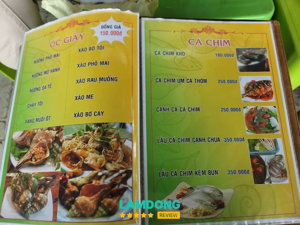 Món ăn ở Quán Hải Sản Thu Tý