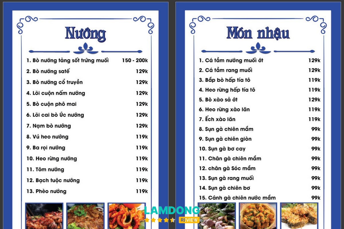Món ăn tại Số 10 Đường Ánh Sáng Đà Lạt