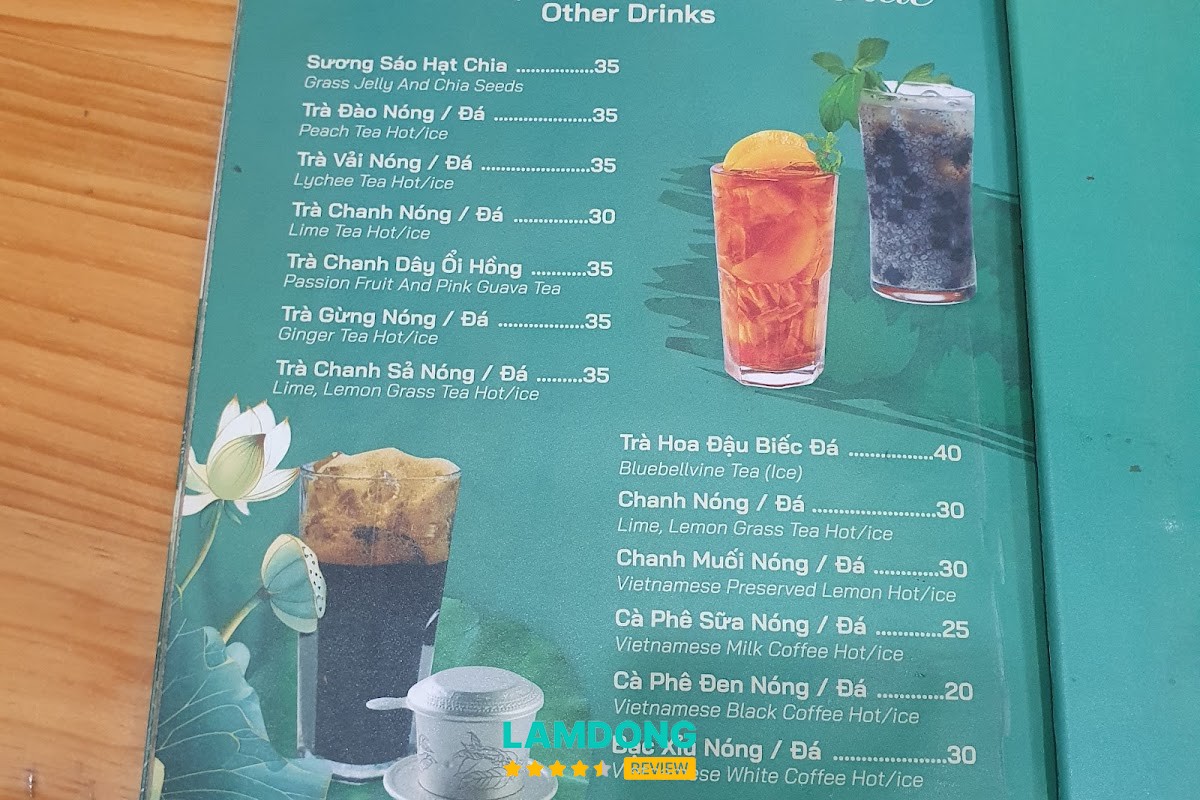 Menu Quán Chay Hoàng Nhi Đà Lạt