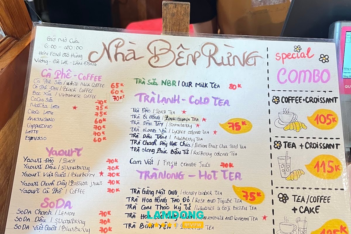 Menu tại Nhà Bên Rừng
