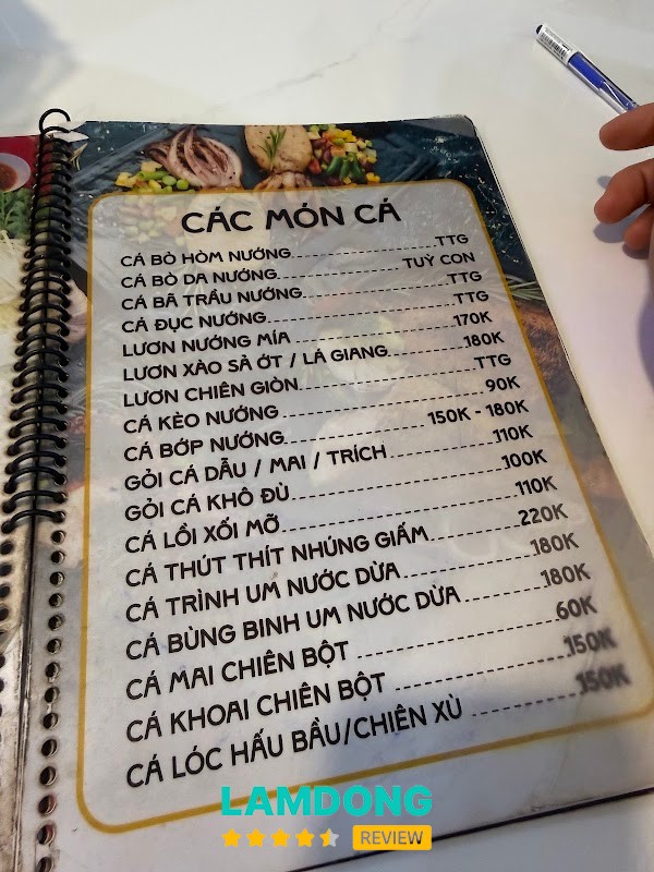 Món hải sản tại 9 Thuận