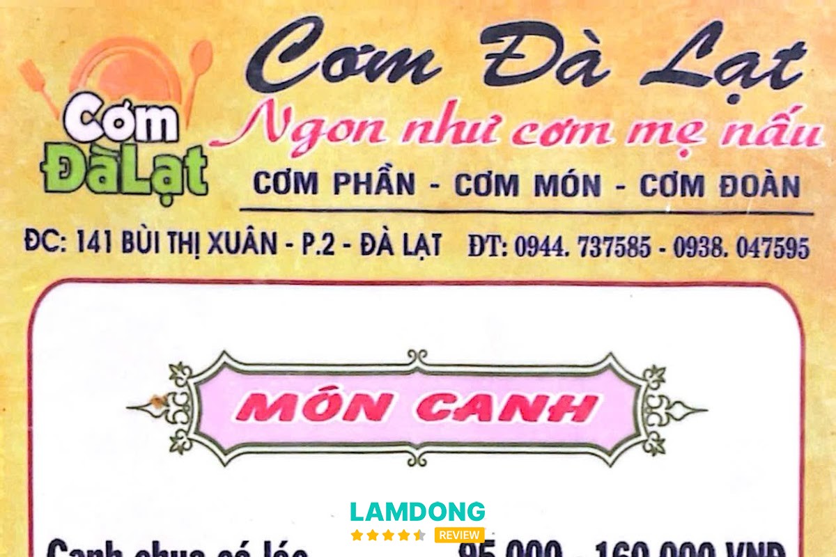 Hình ảnh thực đơn Cơm Đà Lạt
