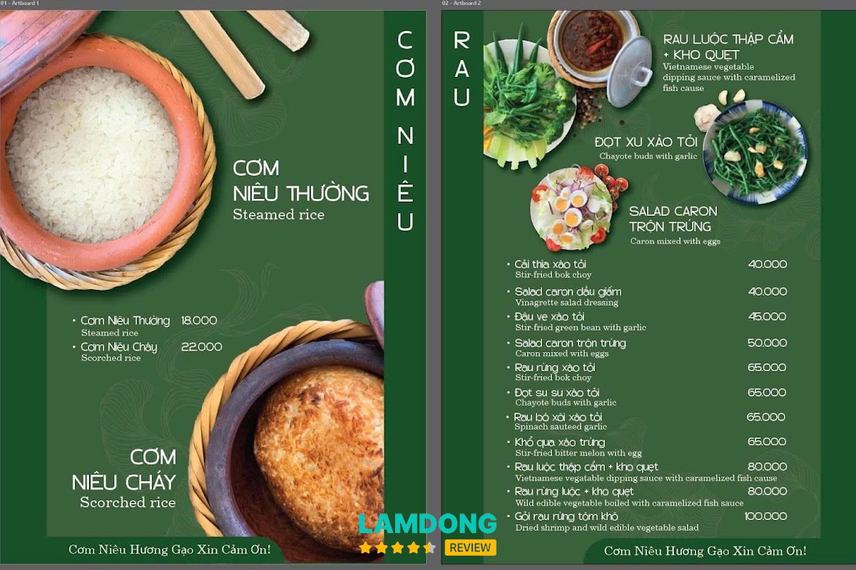Hình ảnh thực đơn Hương Gạo
