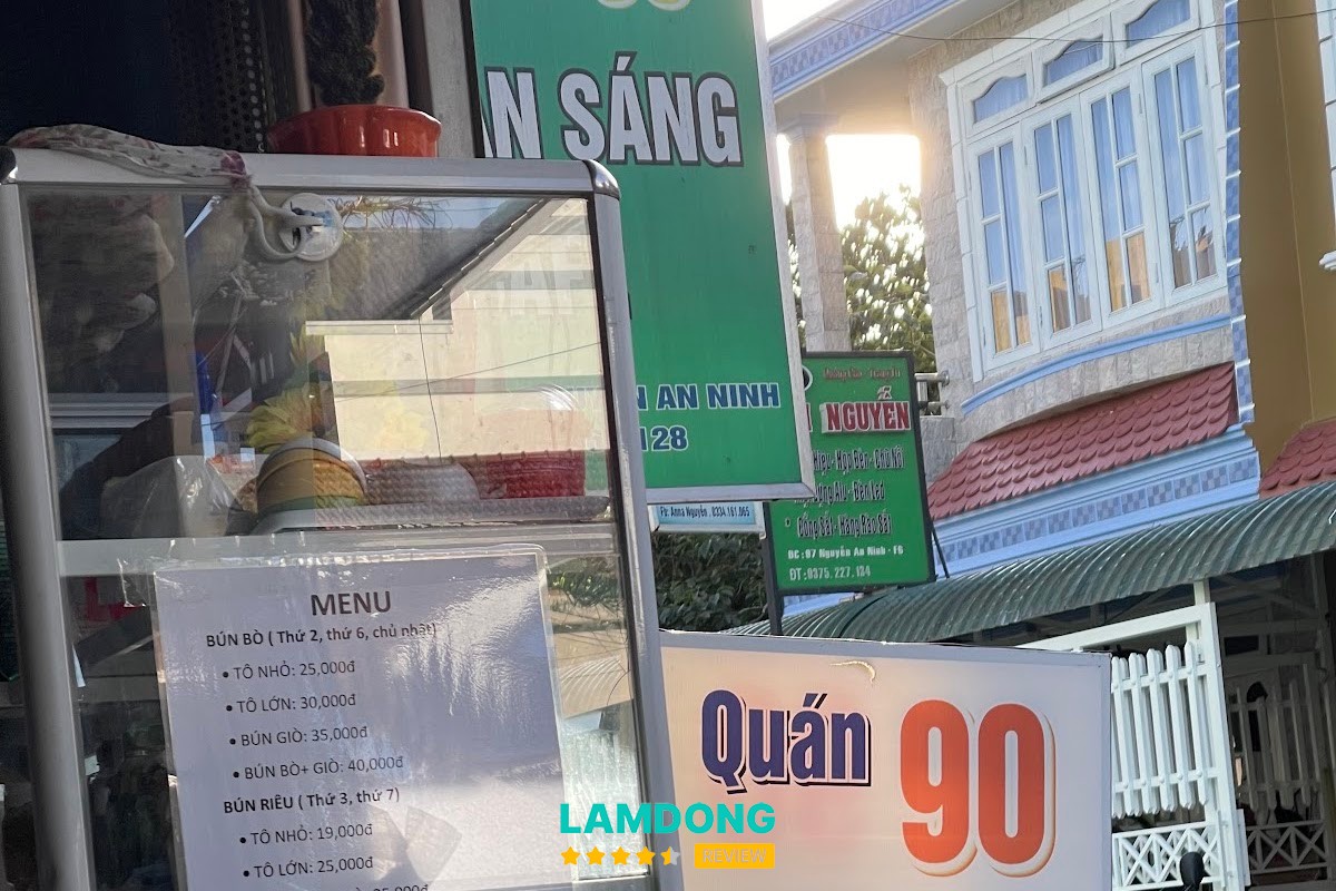 Hình ảnh menu tại Quán 90 - Cafe và ăn sáng