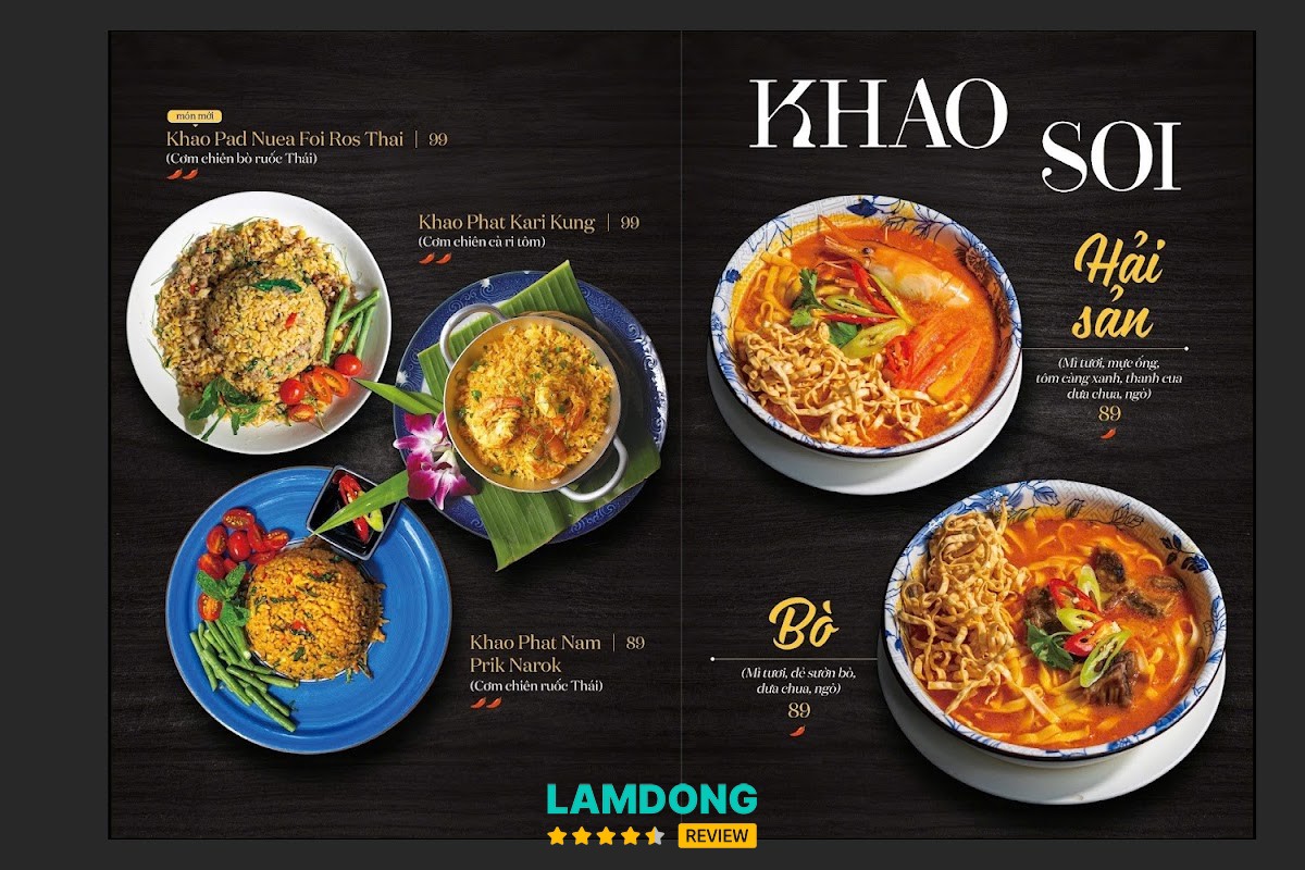 Hình ảnh menu tại Nhà hàng Thái YAM