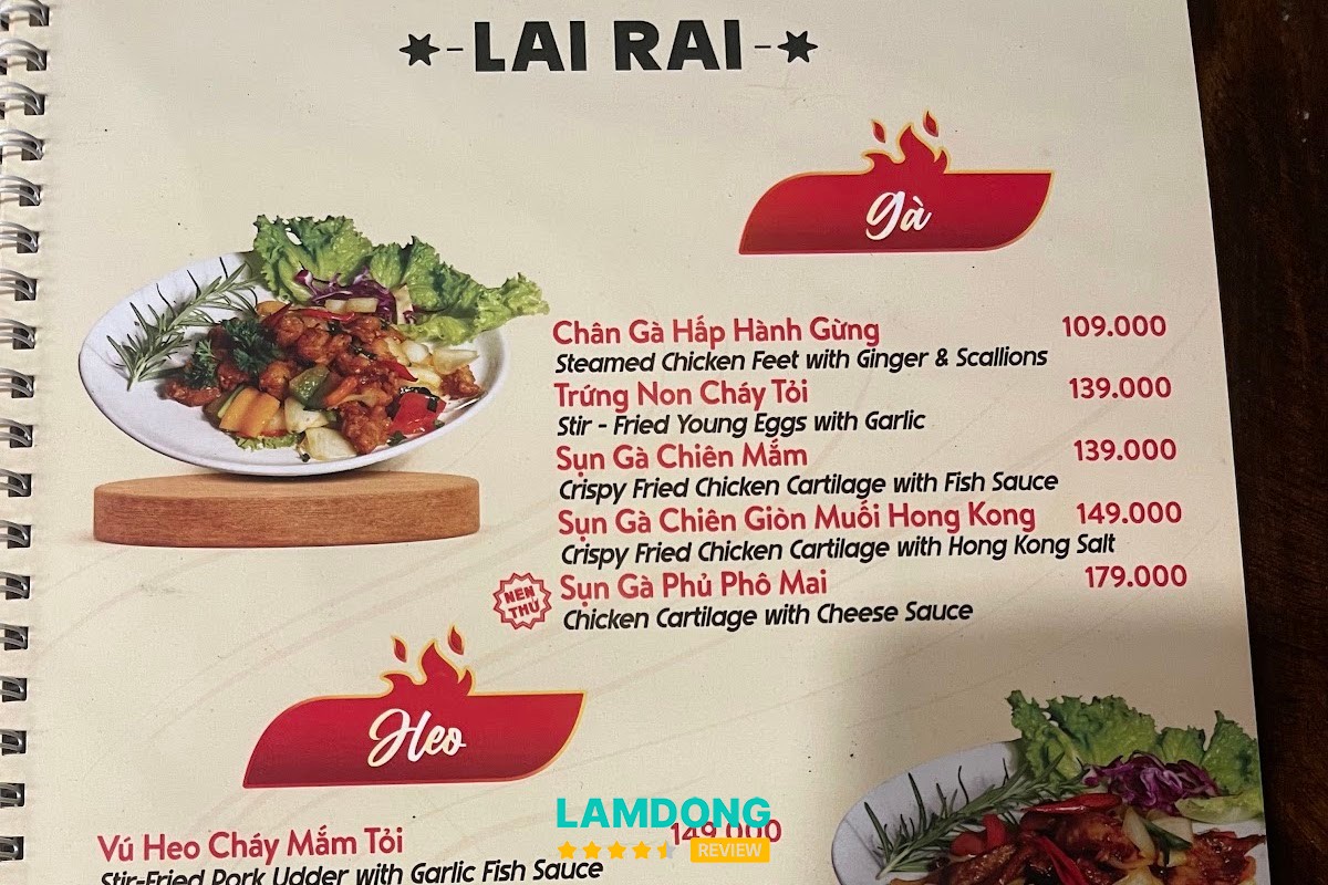 Menu Quán Nướng Chill in Dalat tại Đà Lạt