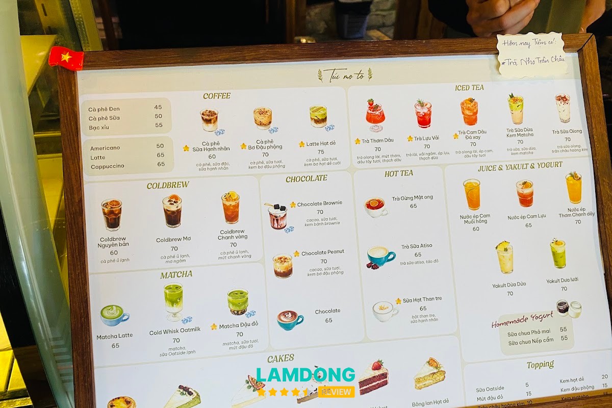 Menu Nhà hàng Túi Mơ To Garden Restaurant tại Đà Lạt
