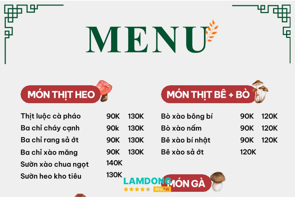 Hình ảnh menu Quán cơm Linh Sương Nguyệt Anh