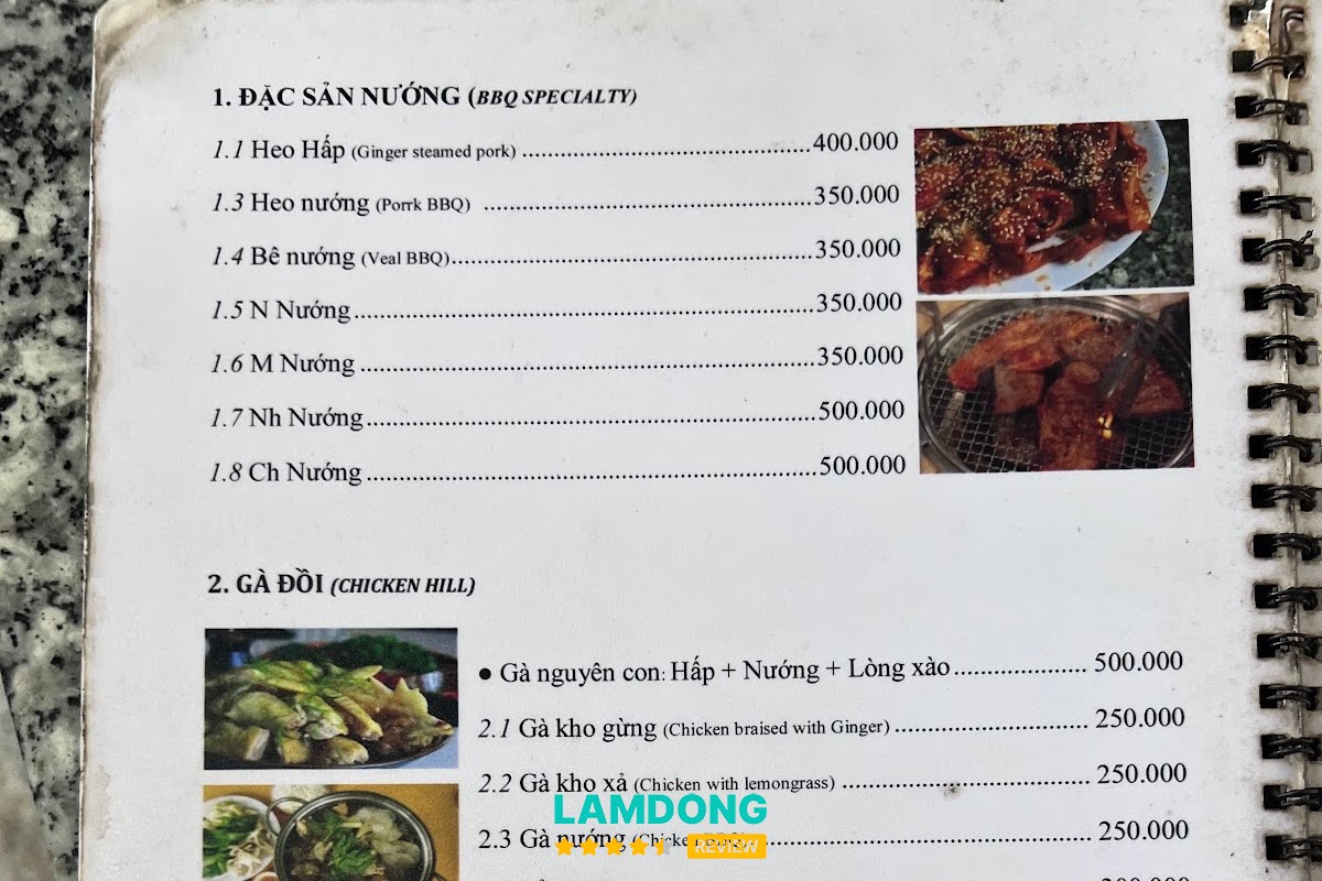 Hình ảnh thực đơn Quán Thùy Dương