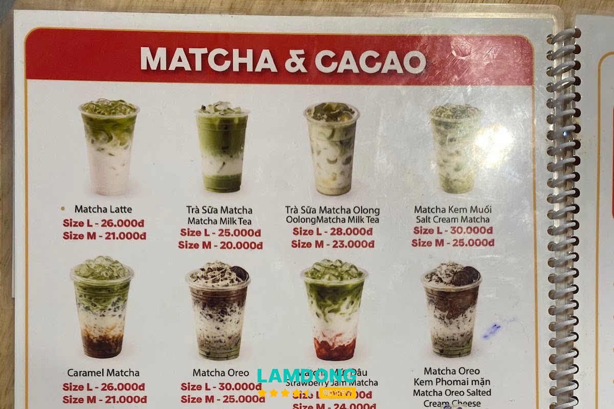 Bảng menu MÂY HỒNG