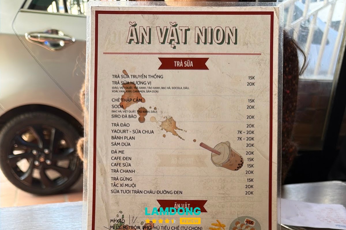 Menu tại Ăn vặt NiON
