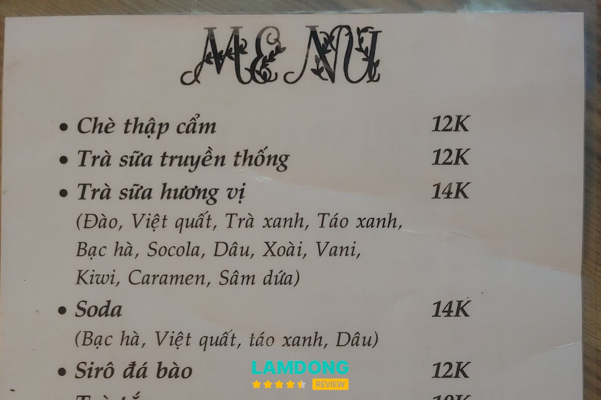 Bảng menu Ăn vặt NiON