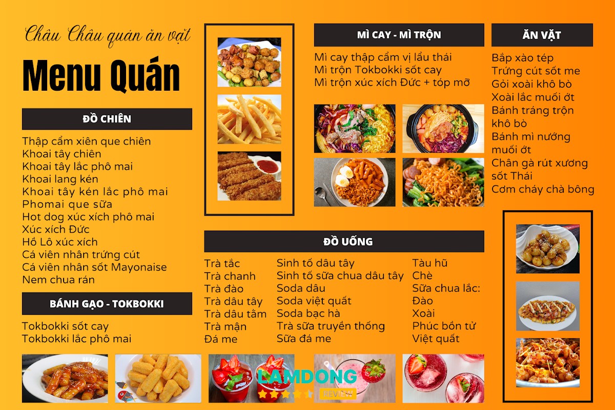 Menu tại Ăn vặt Châu Châu