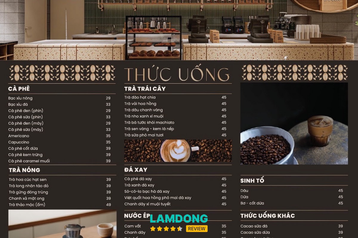 Menu Điểm Hẹn Sài Gòn tại Di Linh