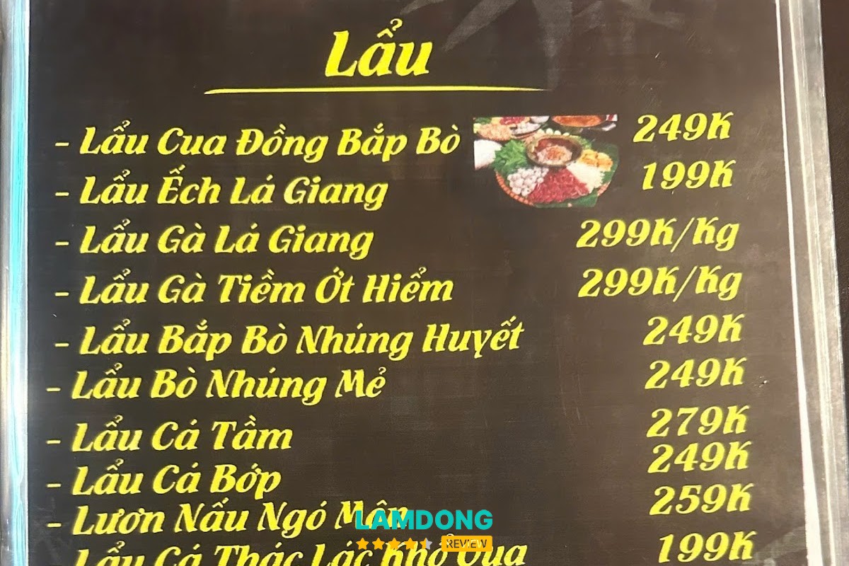 Menu Ẩm Thực Làng Tre Di Linh