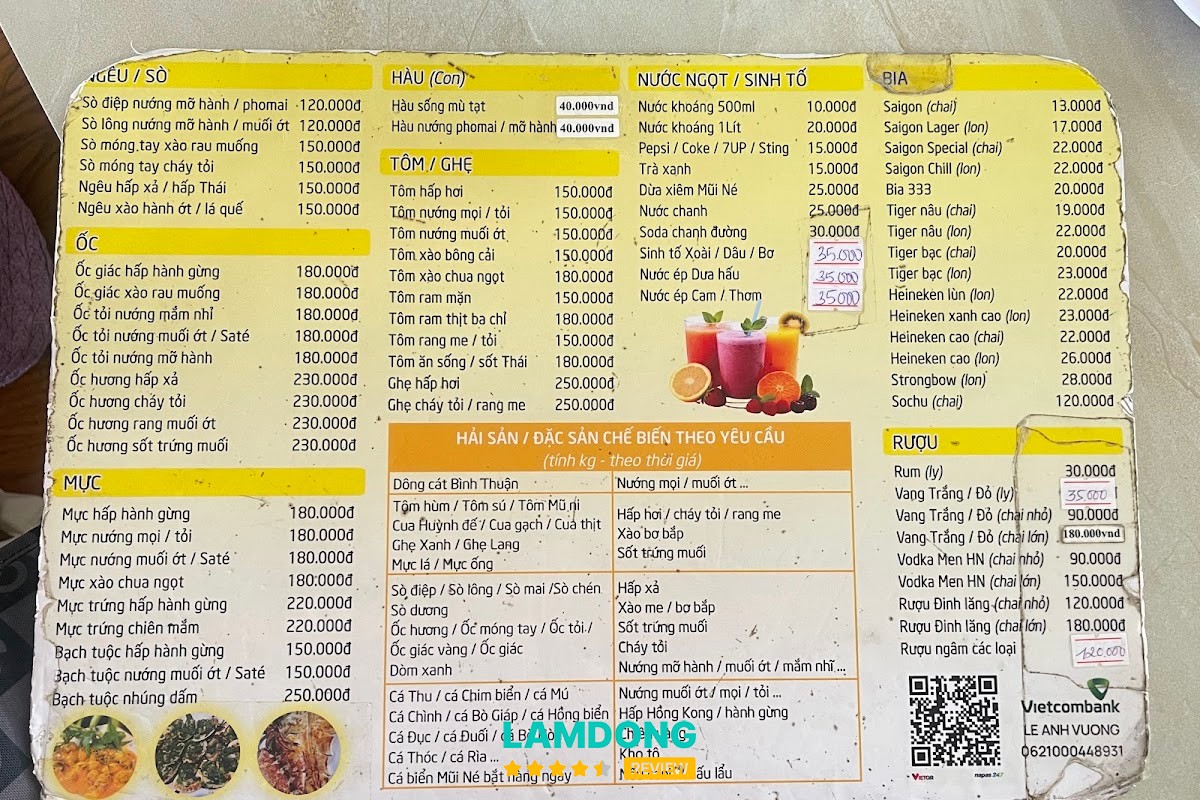 Hình ảnh menu Hải Sản Hồng Phát