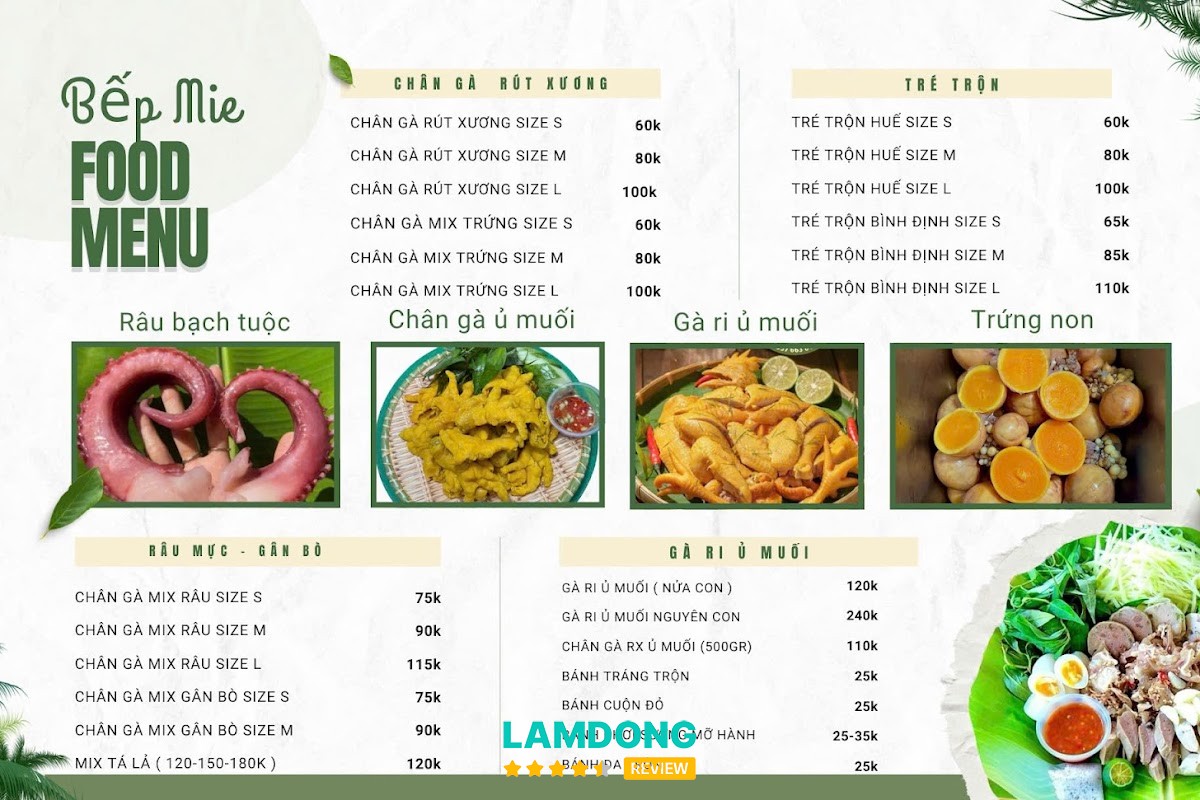 Menu tại Ăn vặt Mie Mie