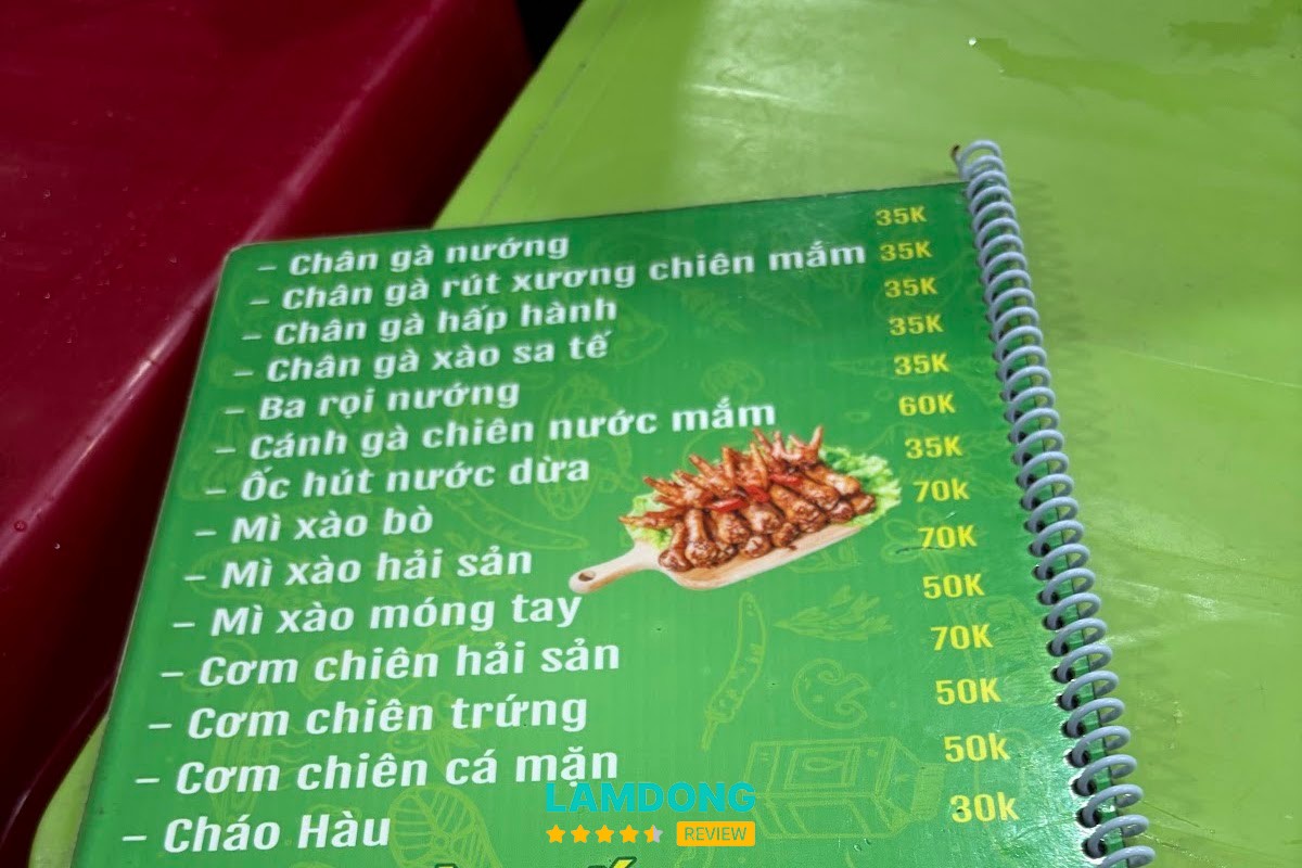 Menu tại Răng Mực Loan