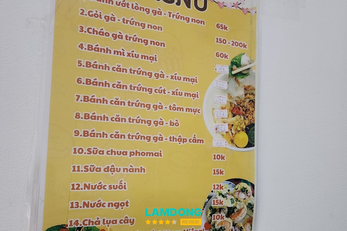 Hình ảnh menu tại Quán Trang - Bánh ướt Lòng-Gà