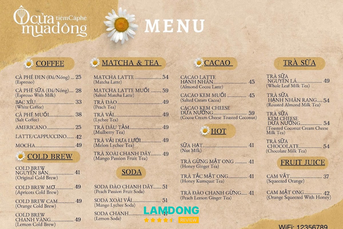 Không gian Tiệm Cà Phê Ô Cửa Mùa Đông