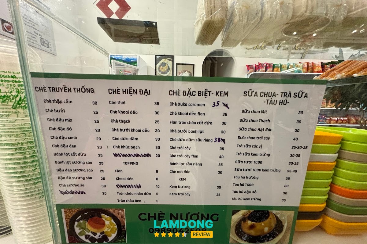 Các lựa chọn tại Chè Nương