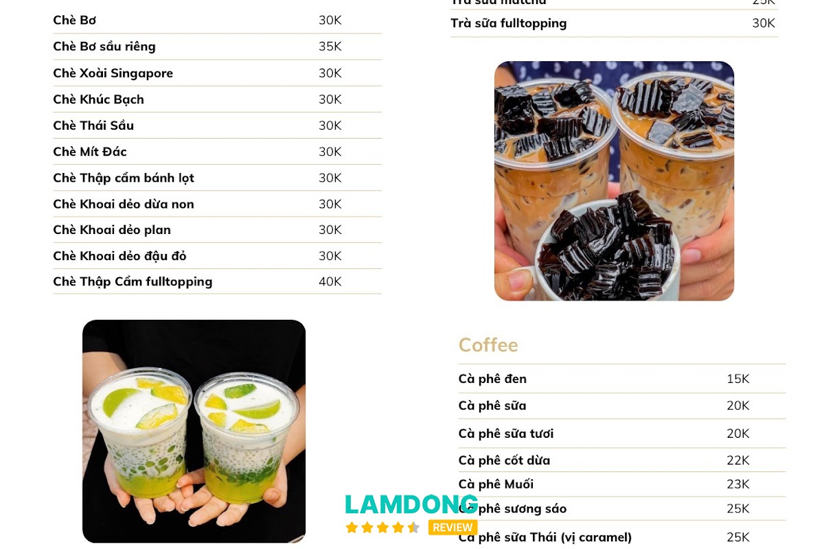 Menu tại Chè - Bếp Nhà Tủn