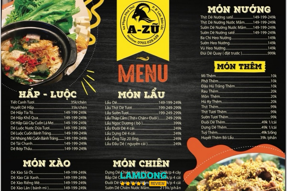 Hình ảnh thực đơn Lẩu Dê A - Zũ