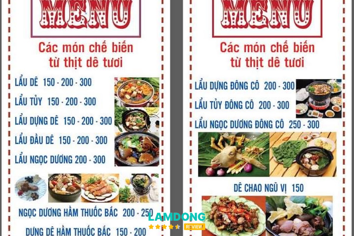 Menu Lẩu Dê Thành Đạt