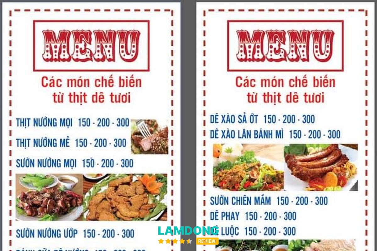 Hình ảnh thực đơn Lẩu Dê Thành Đạt