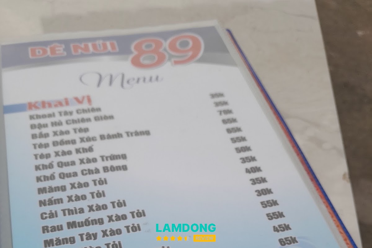 Menu Dê Núi 89 Phan Thiết