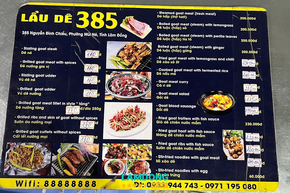 Menu Lau De 385