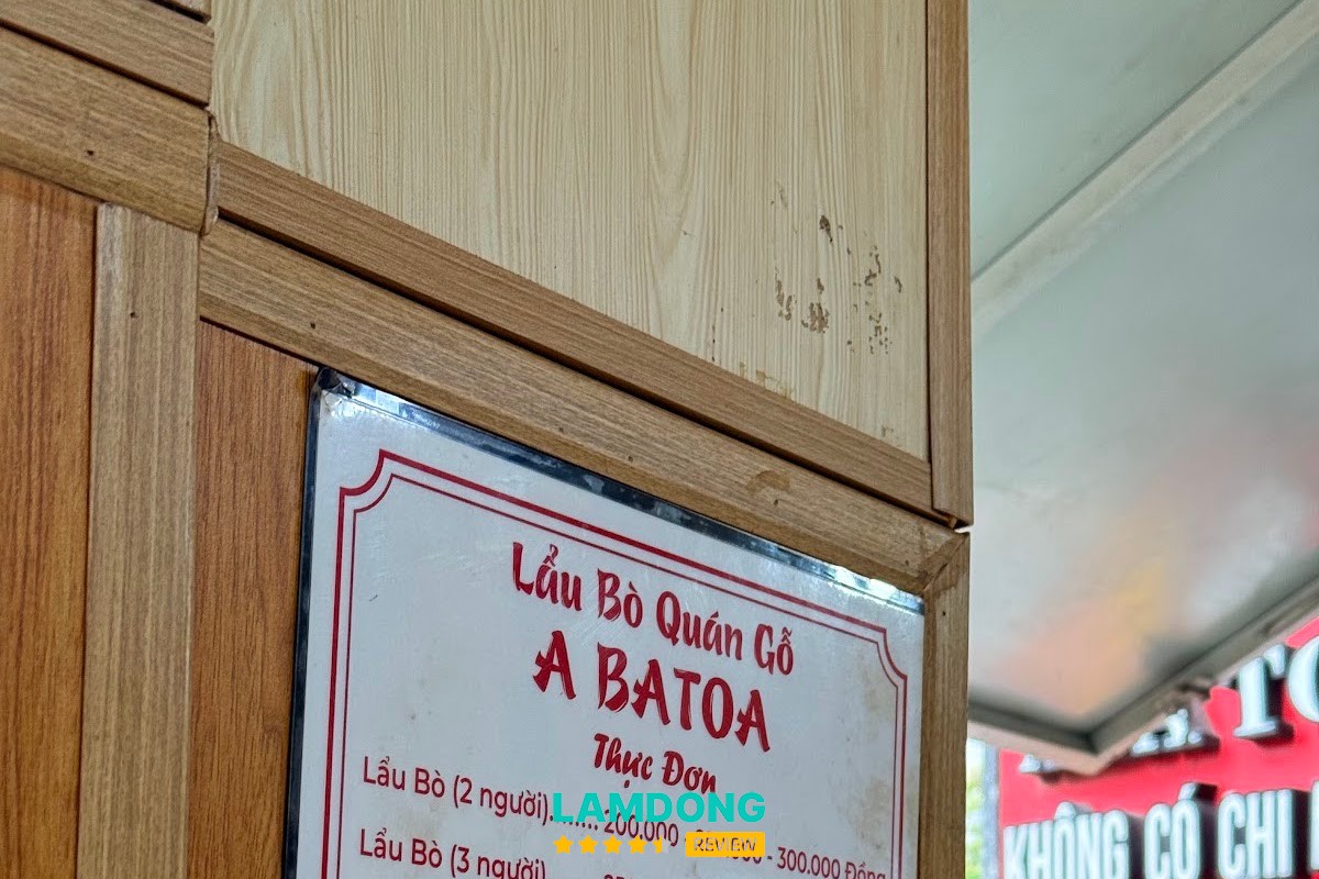 Hình ảnh menu tại Lẩu Bò Quán Gỗ ABaToa