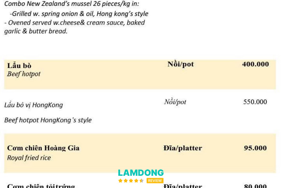 Cá tầm tại Hoàng Gia