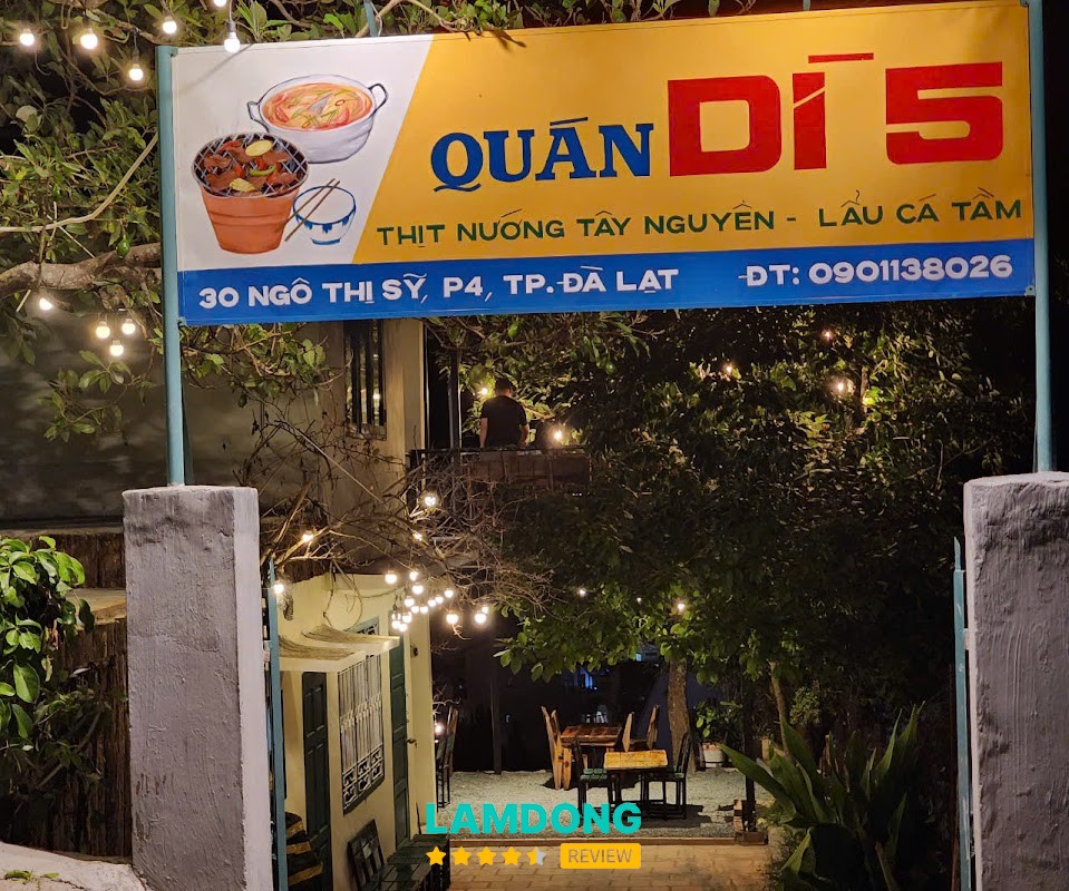 Quán Dì 5 lẩu cá tầm Đà Lạt