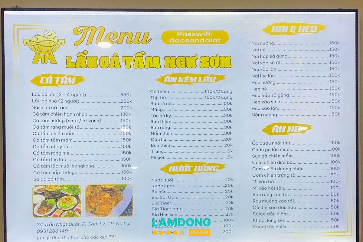 Nồi lẩu cá tầm Ngư Sơn