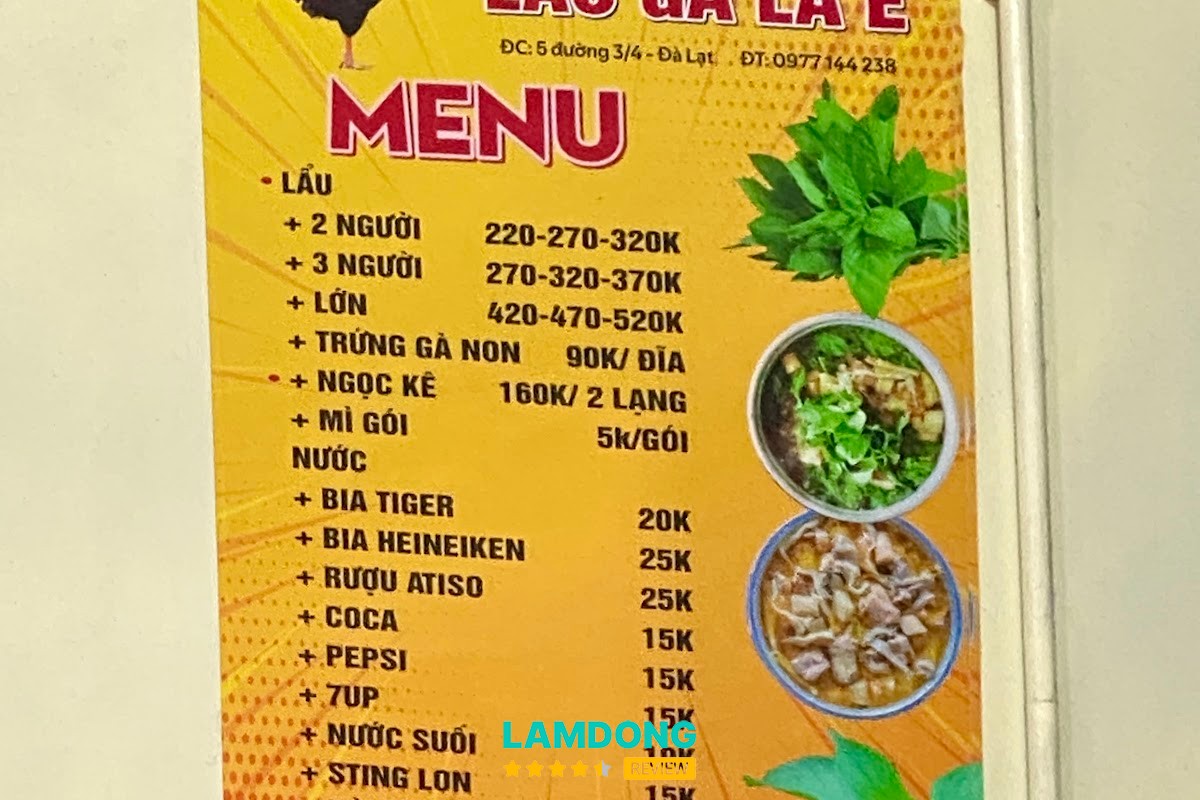 Hình ảnh menu tại Tao Ngộ Quán số 10Bis 3/4
