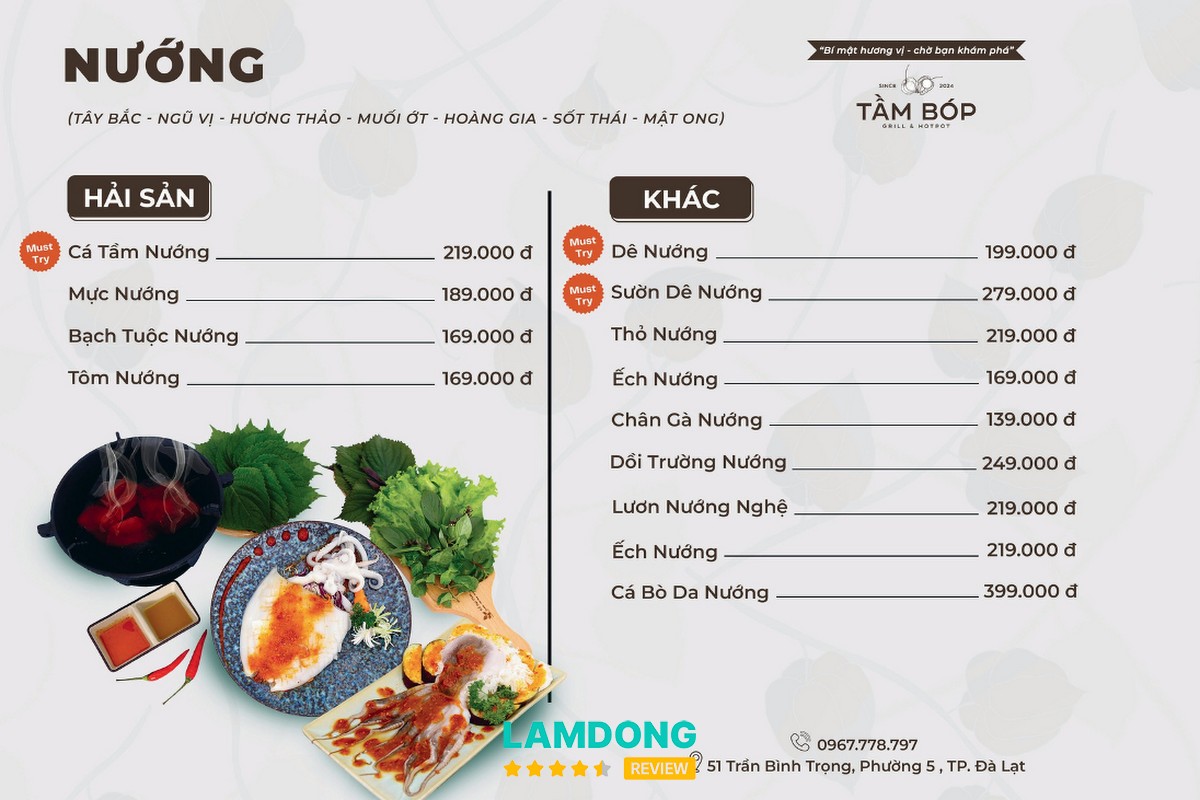 Hình ảnh menu tại Mai Tiệm Lẩu Nướng